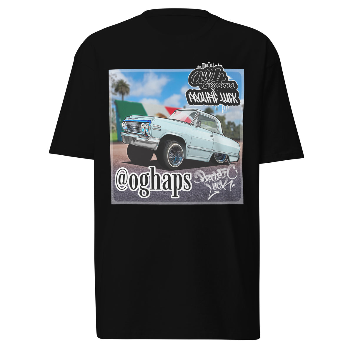 Prolific Luck Oghaps 63 Impala premium heavyweight tee (front print)