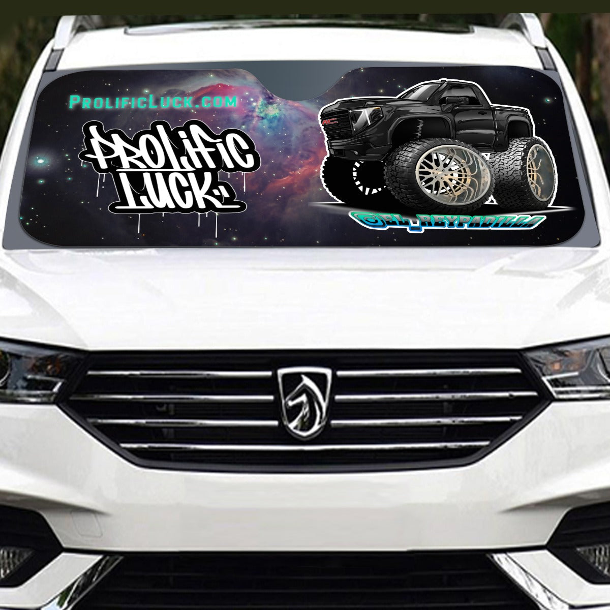 Prolific Luck Rey Padilla GMC Windshield Sunshade